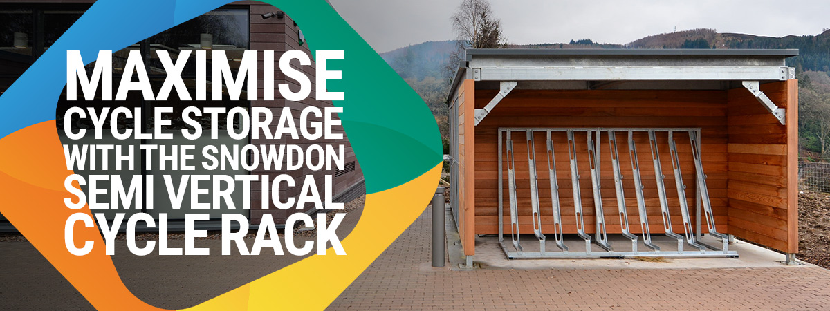 Maximise Cycle Storage with the Snowdon Semi Vertical Cycle Rack Maximise Cycle Storage with the Snowdon Semi Vertical Cycle Rack