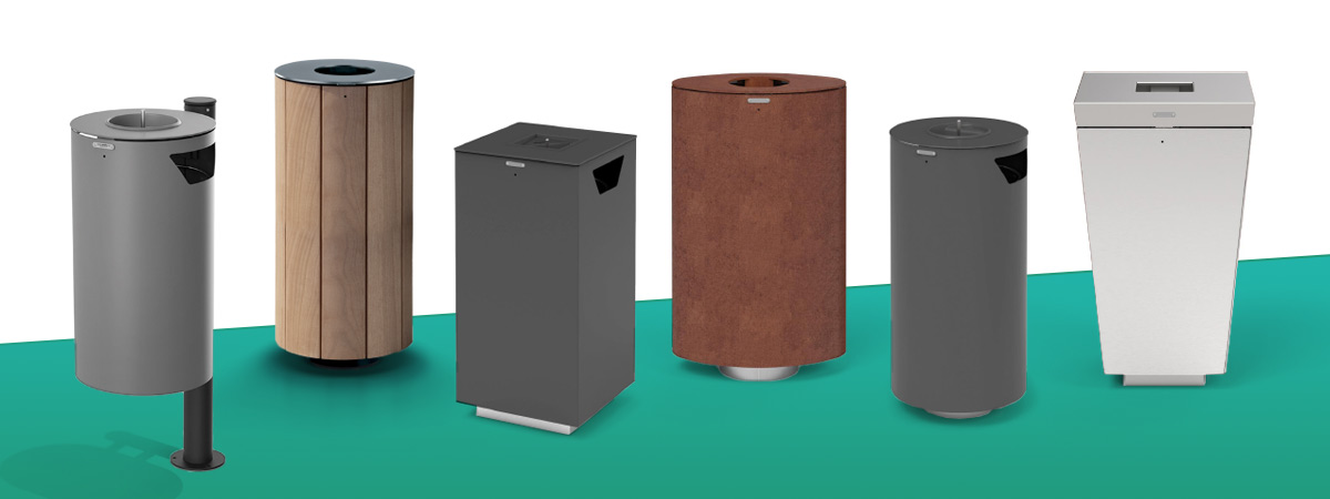 Spencer litter bin range combines contemporary styling with adaptable design