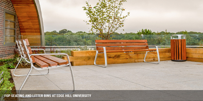 FGP Seating and litter Bins at edge hill university