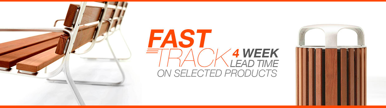For projects requiring premium quality, creatively-designed street furniture products in short lead times, Landscape Forms’ Fast Track range is ideal.