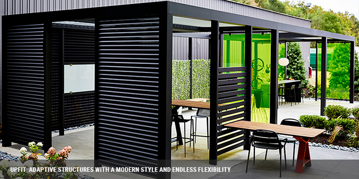 Upfit is an adaptive structure with a modern style and endless flexibility to transform spaces